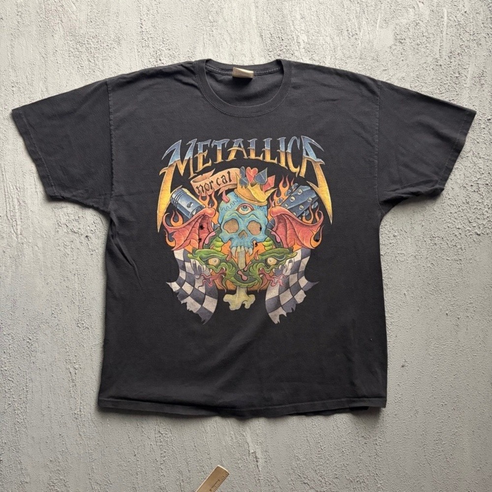 Vintage Metallica Shirt XL Black 2000s Y2K NorCal Skull Distressed